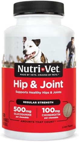 Nutri-Vet Hip & Joint Dog Supplement, 500mg Glucosamine, 120 Count