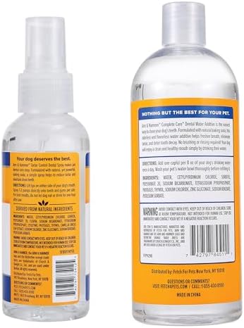 Arm & Hammer Dog Dental Care Bundle | Tartar Control Mint Dental Spray (4 oz) & Complete Care Flavorless Water Additive (16 oz) for Fresh Breath and Plaque Removal