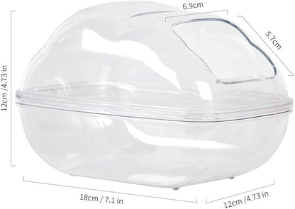 Hamster Small Animal Sand Bath Box Bathtub Critter's Bathroom with Bath Sand and Scoop Accessories for Mice Hedgehog Lemming Gerbils or Other Small Pets (Large)