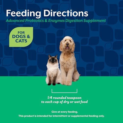 NaturVet Advanced Probiotics & Enzymes Supplements for Dogs & Cats - 8 oz