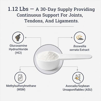 Tendon Repair Supplement Horse - Equine Tendon and Ligament Powder with Collagen, MSM, Supports Elasticity, Mobility and Recovery, 30 Day Supply