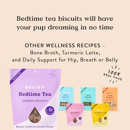 Bocce's Bakery Bedtime Tea Flavor Crunchy Biscuits Dog Treats, 5 oz