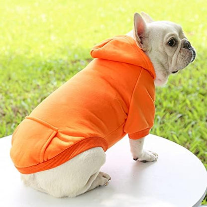 TAPBULL Dog Dresses, Fashionable Pet Dog Sweatshirt Clothes in Dark Colors, Cute Cat Birthday Dress Outfit (Red/Blue/Orange 3-Pack), Medium