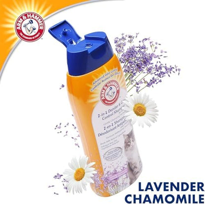 Arm & Hammer 2-in-1 Deodorizing Cat Shampoo, Lavender, 20 Fl Oz, 2-Pack