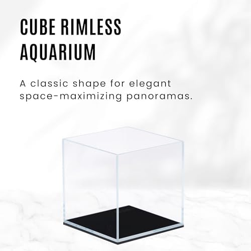 UNS Ultra Clear Rimless Tank - 16.9GAL | 64L - 15.74x15.74x15.74 | 40x40x40 CM, 6mm Glass Thickness, Leveling Mat Included - Low Iron, High Clarity Fish Tank w/ 45° Mitered Edge - [40C]