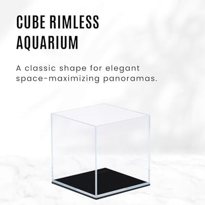 UNS Ultra Clear Rimless Tank - 16.9GAL | 64L - 15.74x15.74x15.74 | 40x40x40 CM, 6mm Glass Thickness, Leveling Mat Included - Low Iron, High Clarity Fish Tank w/ 45° Mitered Edge - [40C]