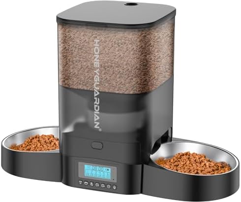 HoneyGuaridan Automatic Cat Feeder for 2 Cats,Cat Food Dispenser