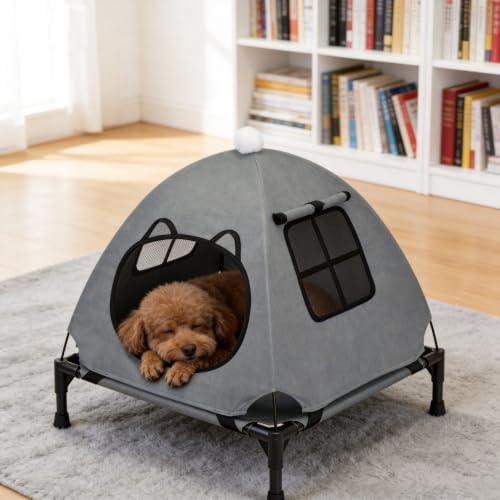 Anti-Anxiety Open Elevated Pet Hammock Bed Tent House - Quick Setup