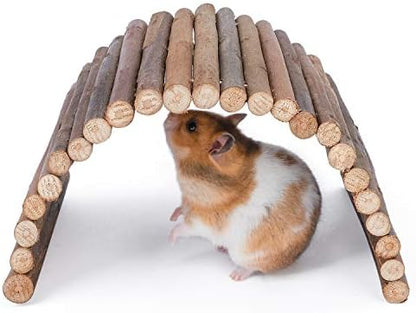 Niteangel Wooden Ladder Bridge, Hamster Mouse Rat Rodents Toy, Small Animal Chew Toy (11.8" x 4.7")