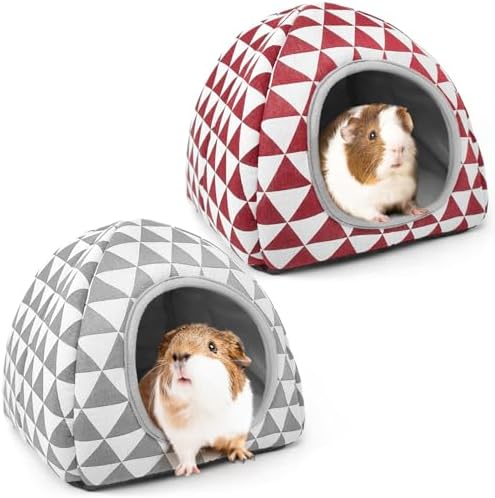 2 Pack Guinea Pig Hideout Washable Dwarf Rabbit Bed