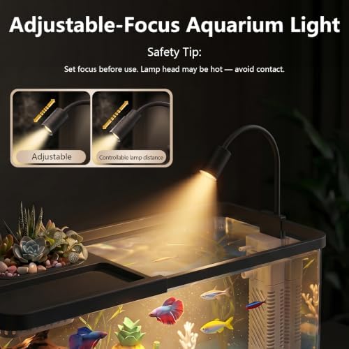 4 Gallon Fish Tank Aquarium Starter Kit with Filter and Light(Medium Black)