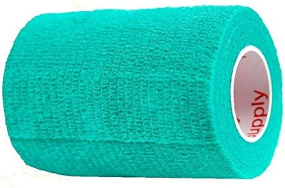 Vet Wrap Tape (Teal) (2 Pack) (3 Inch x 15 feet) Self Adhesive Adherent Adhering Cohesive Flex Self Stick Bandage Grip Roll Dog Cat Pet Horse
