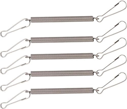 Silver 5Pcs Spring with 2 Clips Used Singly or in Combination to Hold Rabbit Water Dispenser Drinking Bottle for Small Animals Feeding and Watering Supplies