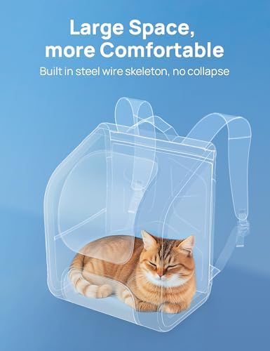 Pecute Cat Backpack Carrier,Large Space Cat Bubble Backpack,Ergonomic,Khaki