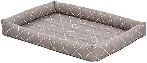 Midwest Homes for Pets 40230-MRD Quiet Time Couture Ashton Bolster Pet Bed, Medium Dog/30, Mushroom
