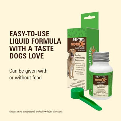 Worm X Plus 7 Way Liquid Dewormer for Dogs 2 oz Broad Spectrum Canine Anthelmintic Suspension Removes Hookworms and Roundworms for Dogs Up to 120 lbs