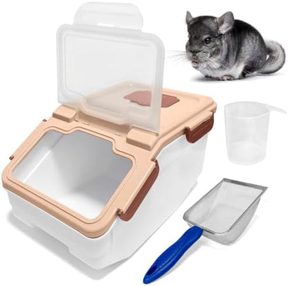 Large Chinchilla Sand Bath Container Kit Plastic Chinchillas Dust Bath House with Sand Cup and Sand Shovel Hamster Shower Room for Hedgehog Guinea Pig Squirrel and Other Small Animals（Pink）