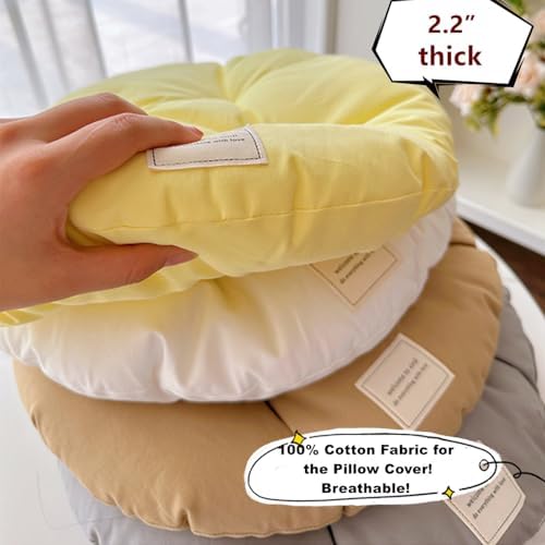 SHENGOCASE 2-Pack 16" Round Soft Cat Kneading Pillow Cushion Bed for Cat Dog House Perch, Cushion Pad Padding (Khaki)