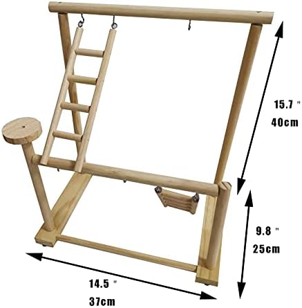 Hamiledyi Small Bird Playground Parakeet Play Gym Wooden Parrot Perch Stand