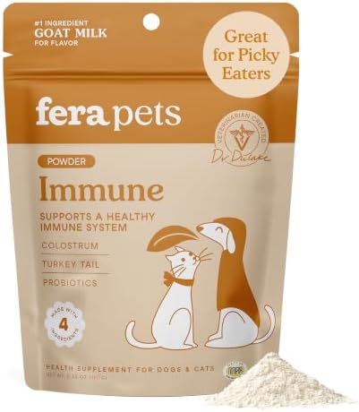Fera Pets Cat & Dog Immune Support - Goat Milk Powder Topper, 60 TSP
