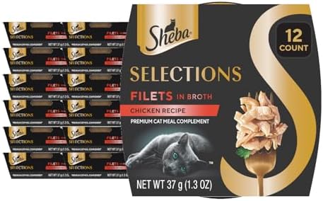 Sheba Selections Filets Wet Cat Food Complement, Chicken, 1.3 oz, 12 ct