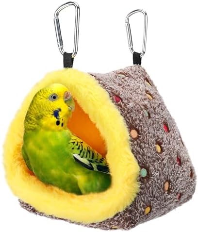 MEWTOGO Small Winter Warm Bird Nest House with Support Board for Cage