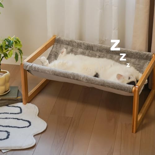 Kiplant Elevated Cat Bed, Large Hammock for Outdoor, 25 X 16.5 Inch Pet Furniture for Kitty, Puppy, Rabbit, Bunny and Small Animals