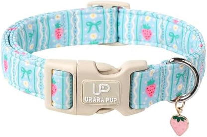 Dog Collar-Adorable Spring/Summer Puppy Collars-Adjustable Strawberry Pet Collar for Small,Medium,Large Dogs
