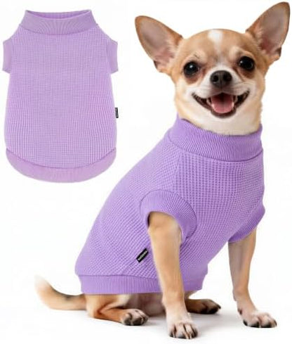1 Pack Dog Shirt for Small Supplies Functional Waffle Dog Clothes Warm Soft Sweatshirt Outfit for Dogs Cats Pet Apparel