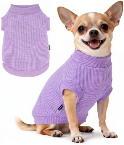 1 Pack Dog Shirt for Small Supplies Functional Waffle Dog Clothes Warm Soft Sweatshirt Outfit for Dogs Cats Pet Apparel