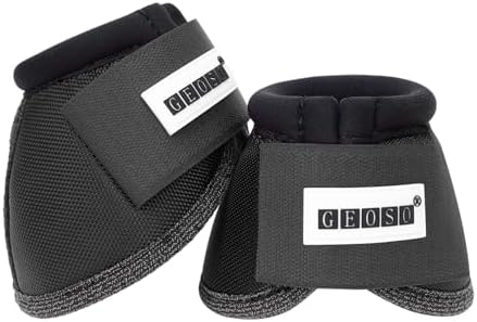 GEOSO Bell Boots for Horses,Ballistic Overreach Horse Boots | Superb Protection, Durability&Comfort,360 Degree Wrap
