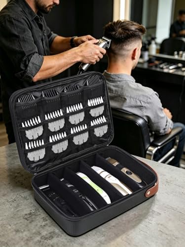 Luxtude Large Barber Case, Hard Barber Bags for Clippers and Supplies