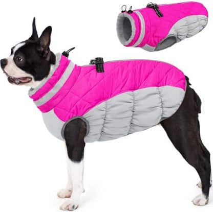 AOFITEE Dog Coat Warm Dog Winter Coat Waterproof Dogs Jacket with Harness
