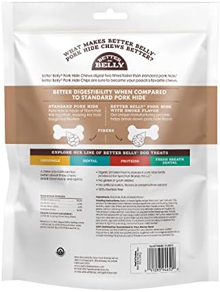 Better Belly Pork Hide Small Roll Highly Digestible Dog Treats, 20 Count
