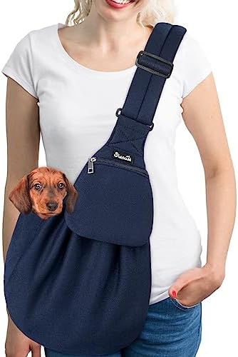 SlowTon Dog Carrier Sling - Thick Padded Shoulder Strap Adjustable, DBL, L