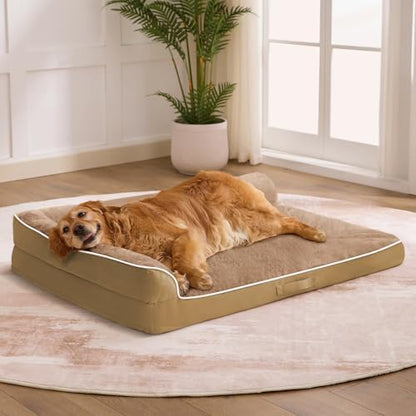 Orthopedic Dog Bed for Medium Size Dog, 36"x27"x6.5", Camel