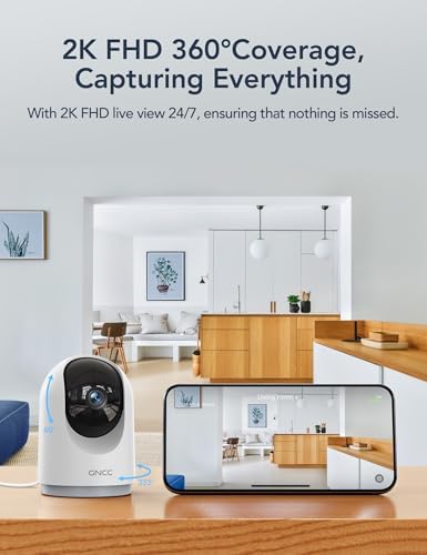 GNCC 2K Cameras for Home Security-Indoor Pan/Tilt Cameras for Baby Monitor