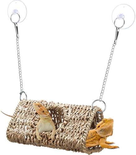 CroBlissful Bearded Dragon Tank Accessories, Triangle, Pale Yellow