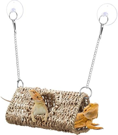 CroBlissful Bearded Dragon Tank Accessories, Triangle, Pale Yellow