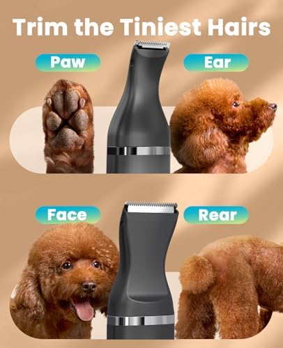 oneisall Dog Paw Trimmer, Small Dog Clippers with Double Blades (Black)