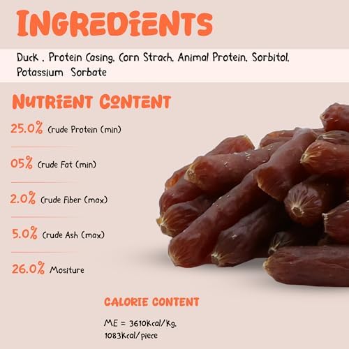 Annika Duck Sausage Dog Treats Natural Chew Snack