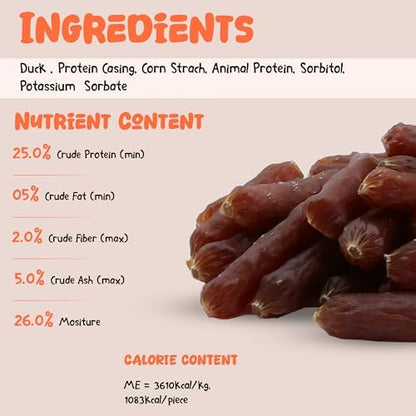 Annika Duck Sausage Dog Treats Natural Chew Snack