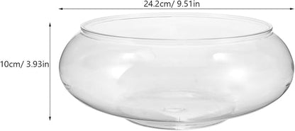 Clear Fish Bowl Vase Bubble Bowl Round Shallow Planter Plastic Container Fish Bowl Aquatic Plant Pot Daffodil Pot Hydroponic Planter Fish Tank Aquarium Bowl