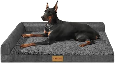 Patas Lague Orthopedic Large Dog Bed Washable Pet Sofa Bed 48X30 Dark Grey