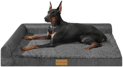 Patas Lague Orthopedic Large Dog Bed Washable Pet Sofa Bed 48X30 Dark Grey