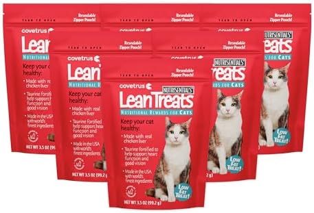 Covetrus Nutrisential Lean Treats for Cats - Soft Cat Treats for Small, Medium, Large Cats - Nutritional Low Fat Bite Size - Chicken Flavor - 6 Pack - 3.5oz