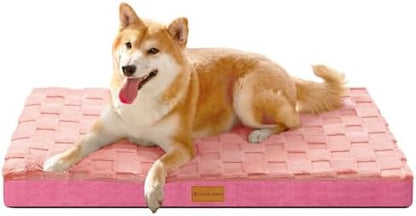 Patas Lague Orthopedic Dog Bed Washable Pet Crate Mat 30''X20'' Pink