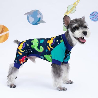 XPUDAC Dog Pajamas Clothes for Small Dogs Boy, Doggie Pjs Puppy Onesies Outfits Pet Clothes Christmas Pajamas, 4 Styles (Universe, XX-Small)