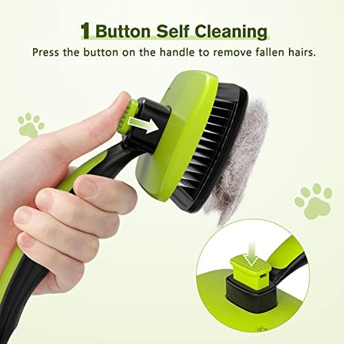 Pecute Skin Friendly Self-Cleaning Slicker Brush for Dog & Cat Shedding