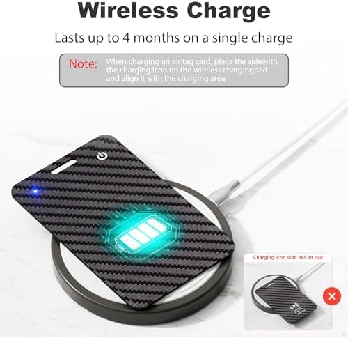 [Apple MFi Certified] Wallet Tracker Card with Apple Find My (iOS Only) Rechargeable Air Tracker Tags Bluetooth Wallet Finder IP68 Waterproof GPS Tracker Item Finder for Keys, Bags, Passport Black